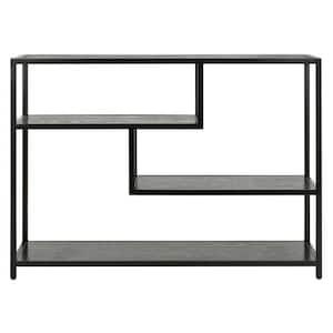 Reese 42 in. Black Standard Rectangle Wood Console Table with Storage