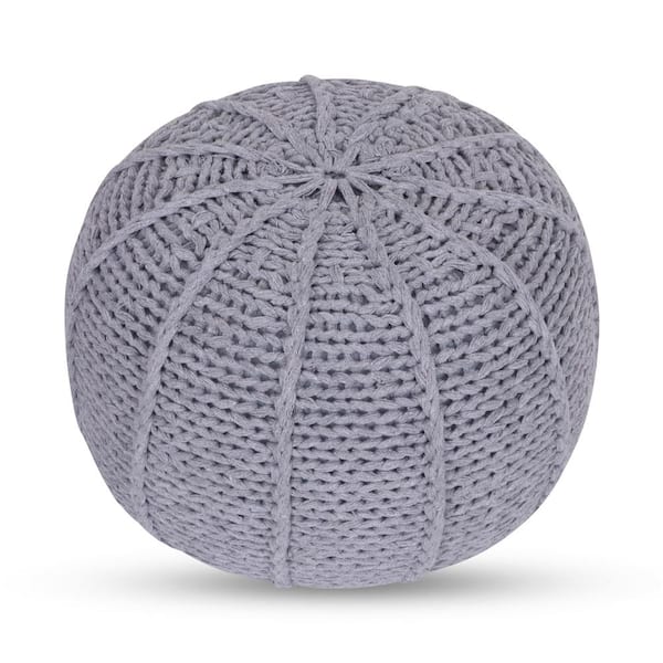 Loft Lyfe Aeris Light Grey Bean Bag Hand Knitted Cotton Yarn