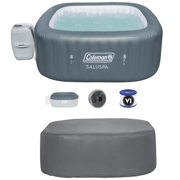 Coleman Salu Spa 6-Person 114-Jet Inflatable Hot Tub with Spa Cover ...