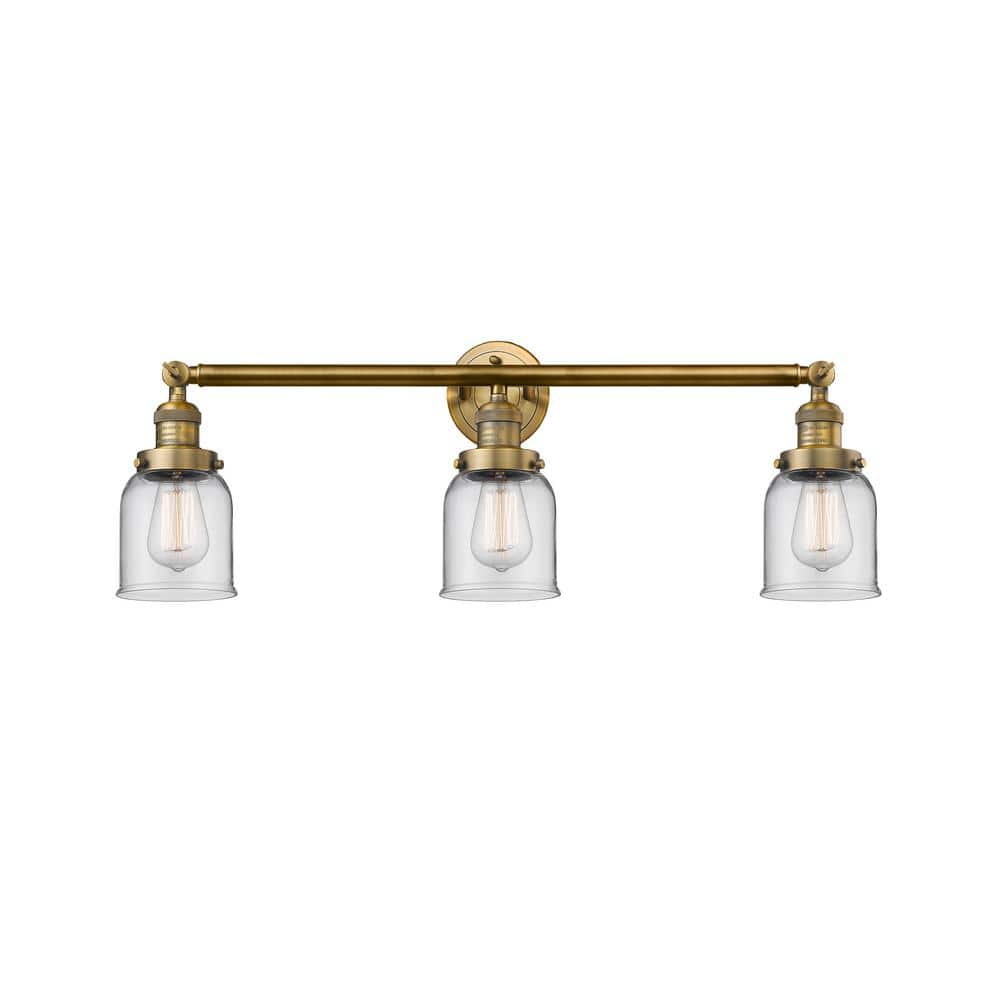 Bell 30 in. 3-Light Brushed Brass Vanity Light with Clear Glass Shade price history on PriceWatchPro