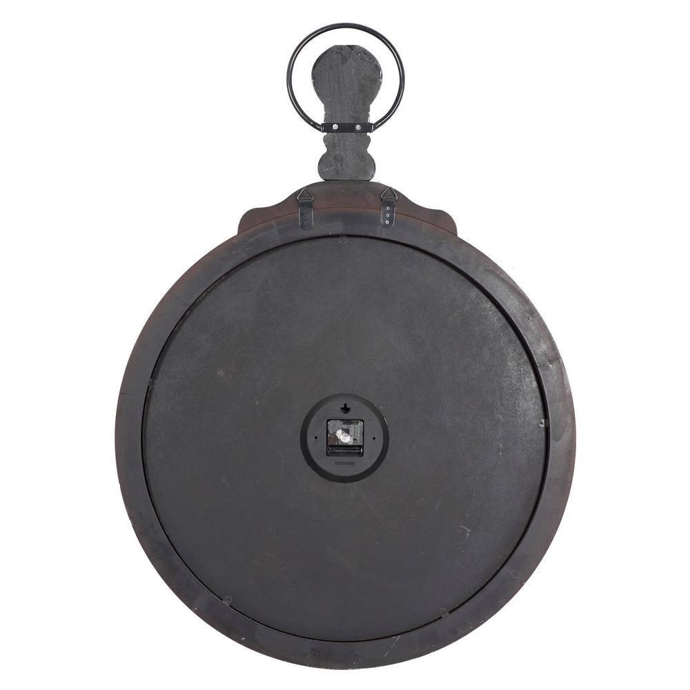 39" Brown MDF Vintage Pocket Watch Wall Clock