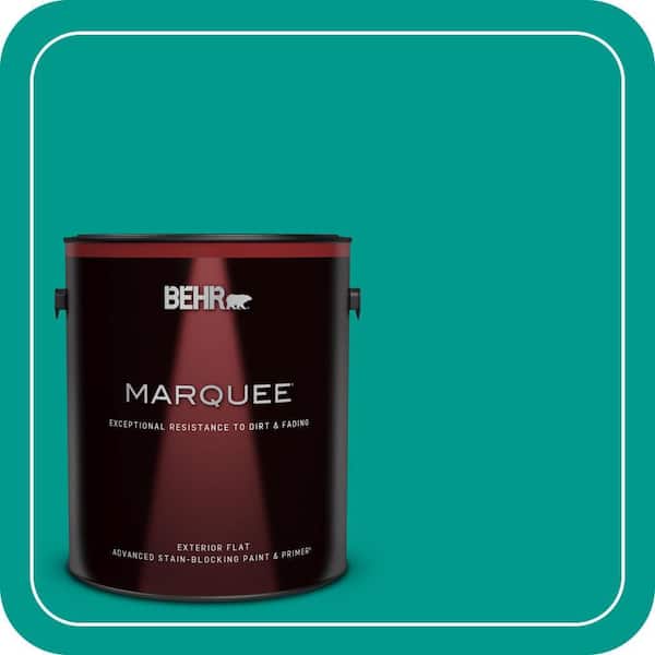 BEHR MARQUEE 1 gal. #S-G-490 Intense Teal Flat Exterior Paint & Primer