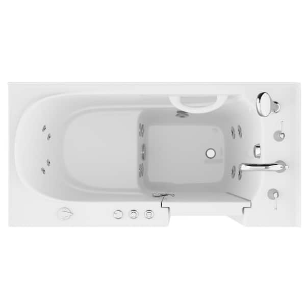 HD Bathtub and Smart Toilet Combo Series 26 in. x 53 in. Right Drain Walk-In Whirlpool Tub Bathtub in White