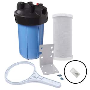 20 in. Big Polypropylene Whole House Water Filtration System Kit with Pressure Release and Carbon Filter Cartridge