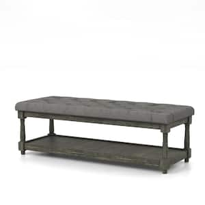 Gavinato Gray Tufted Upholstered Bench