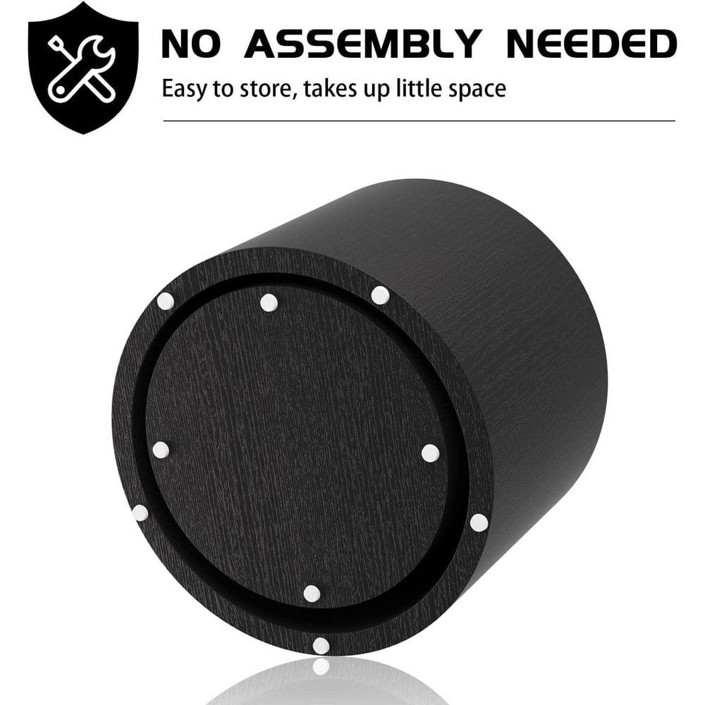 Matte Black Round Wood Nesting Coffee Table Set, 2 Pieces