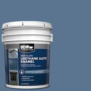 5 gal. #PPU14-18 Laguna Blue Urethane Alkyd Semi-Gloss Enamel Interior/Exterior Paint