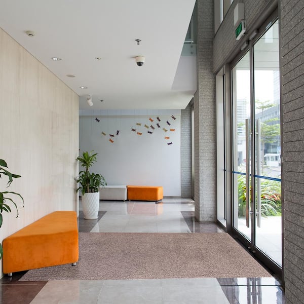 Heavy Duty Solid Beige 31 in. W x 22 ft. L Indoor/Outdoor Runner Rug/Stair Runner 57.2 sq. ft.