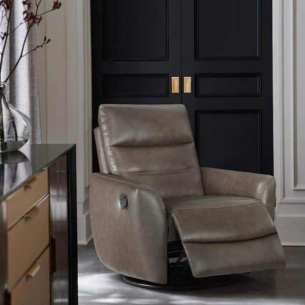 Lazzara Sorrento Dark Brown Top Grain Leather Manual Swivel Glider