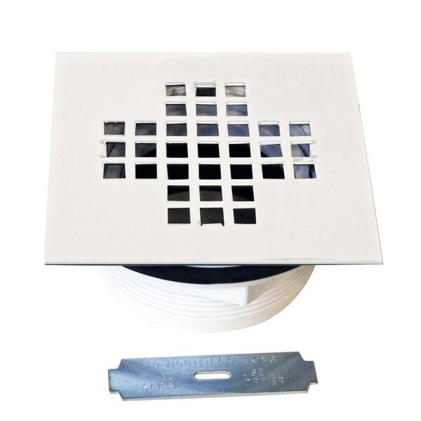 Westbrass 2 in. Sch 40 PVC Shower Drains with 41/4 in. Square Cover