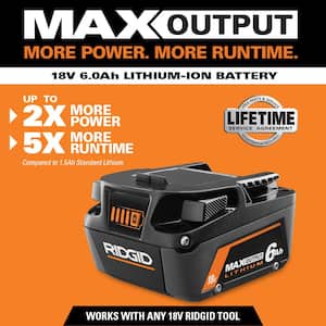 18V 6.0 Ah MAX Output Lithium-Ion Batteries (4-Pack)