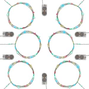 20-Light Bulb LED Multi-Color Battery Operated Fairy String Lights (Set of 6)