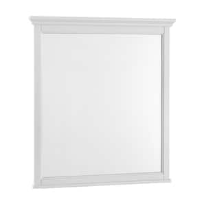 Ashburn 28 in. W x 31.5 in. H Rectangular Wood Framed Wall Bathroom Vanity Mirror in White