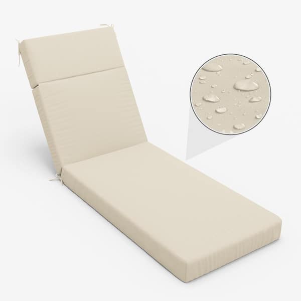 Kimunuk 80 in. x 26 in. x 4 in. Outdoor Water-Resistant Replacement Chaise Lounge Seat Cushion Cream