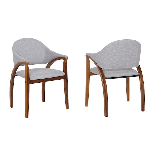 Armen Living Meadow Grey Fabric Dining Chair (Set of 2)