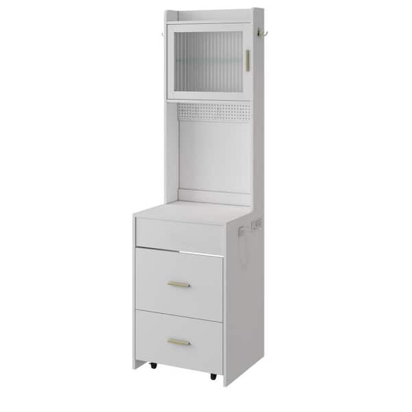 2-Piece White Melamine Veneer on Rough-Surface Particleboard Makeup Vanity Set with Mirror