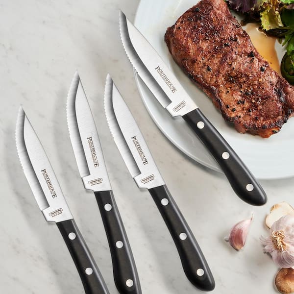 Steak Knives Set of 4, Triple Rivet Non-Serrated Stainless Steel Sharp  Blade Flatware Steak Knife Set, For Restaurant Tableware Kitchen Camping