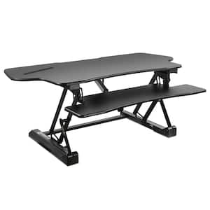 48.5 in. W Black Electric Standing Desk Converter with Large Platform Convert from Sit to Stand