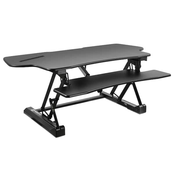 Photo 1 of *NON FUNCTIONAL* 48.5 in. W Black Electric Standing Desk Converter with Large Platform Convert from Sit to Stand