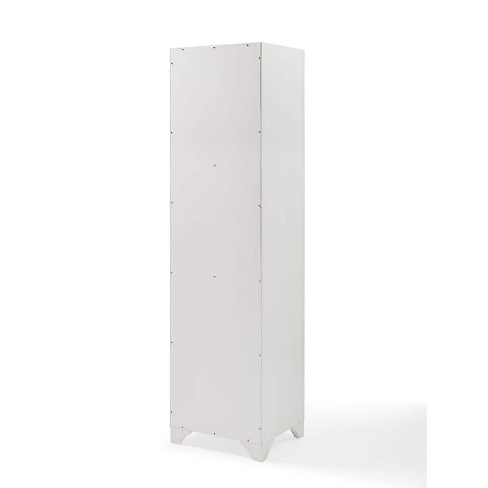 Tara White Linen Cabinet with Adjustable Metal-Hardware Shelving