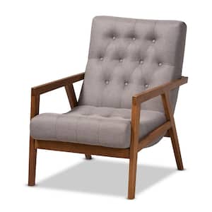 Naeva Grey Fabric Armchair