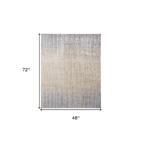 2 ft. x 8 ft. Tan, Brown Abstract Area Rug