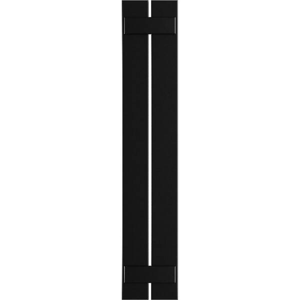 Ekena Millwork 11-1/4 in. x 45 in. True Fit PVC 2-Board Spaced Board and Batten Shutters, Black (Per Pair)