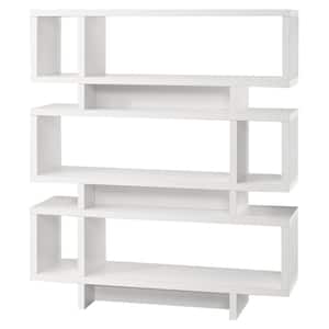 55 in. White with 6-Shelves Composite Bookcase