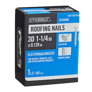 1-1/4 in. x 3D Electro-Galvanized Non-Collated Roofing Nails 1 lb. (197-Count)