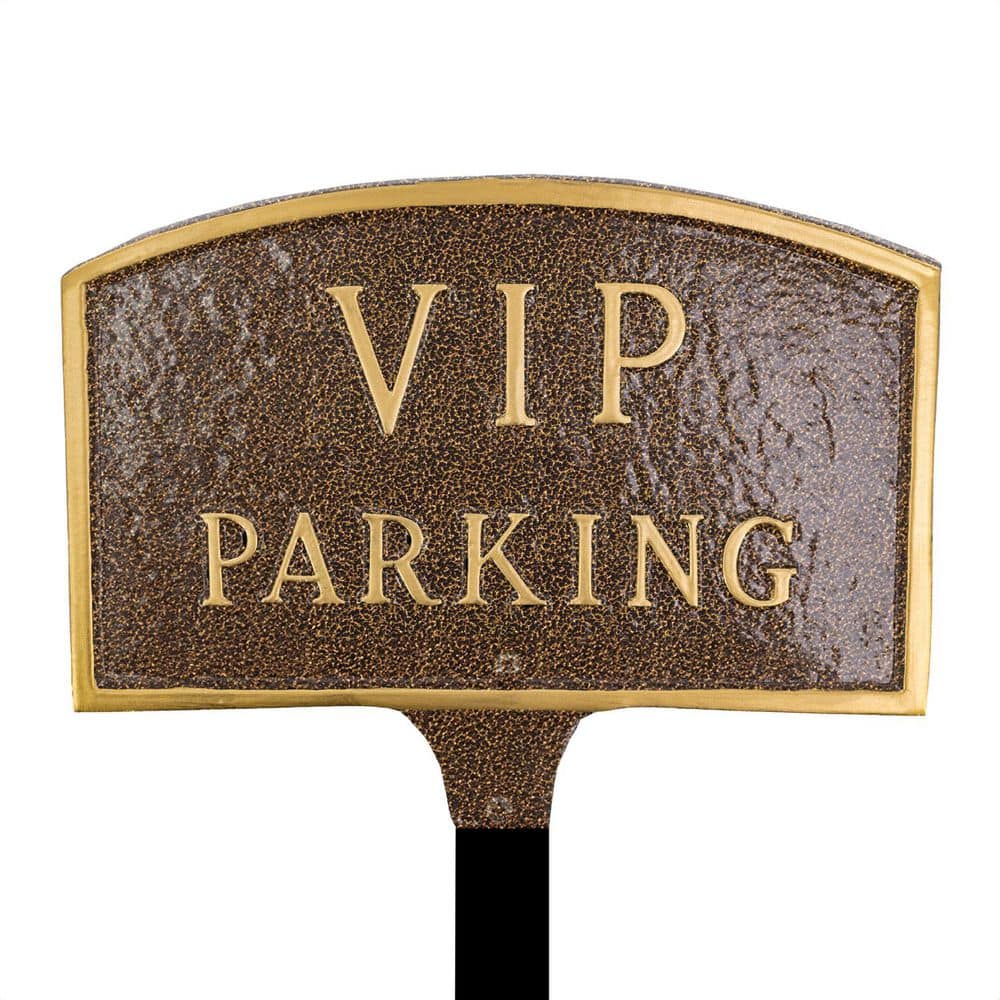 "5.5"" x 9"" Small Arch VIP Parking Statement Plaque Sign with Lawn Stake - Hammered Bronze" price history on PriceWatchPro