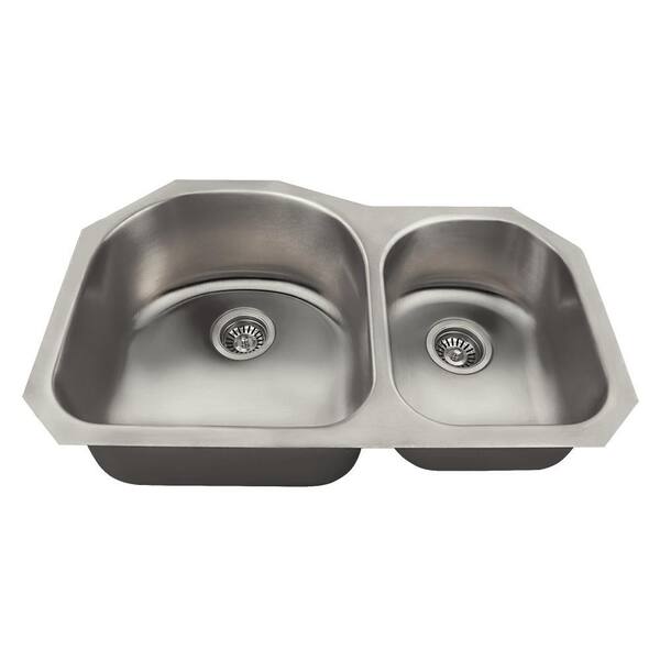 MR Direct Undermount Stainless Steel 31 in. Double Bowl Kitchen Sink