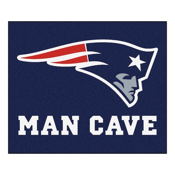 FANMATS New England Patriots Blue Man Cave 5 ft. x 6 ft. Area Rug