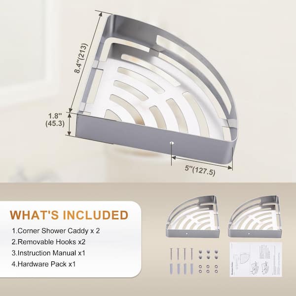 WOWOW 2-Pieces 8.39 in. W x 1.78 in. H x 8.39 in. D Stainless