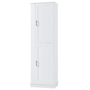 21 in. W x 14 in. D x 68 in. H Ready to Assemble Tall Bath Cabinet in White with Hook & Adjustable Shelf