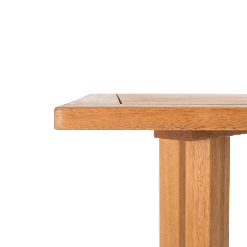 Natural Teak and White 3-Piece Bar Table Bistro Set