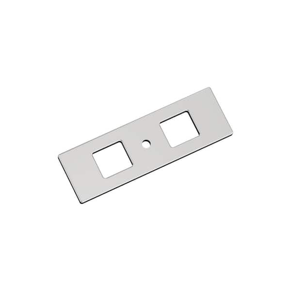Amerock Medora 3-11/16 in. (94 mm) Length Rectangle Polished Chrome Knob Cabinet Backplate
