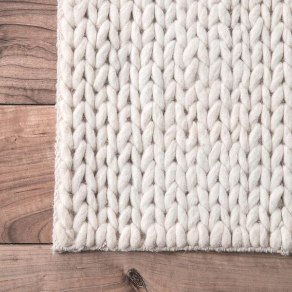 nuLOOM Caryatid Chunky Woolen Cable Off-White 8 ft. x 10 ft. Area Rug  CB01-8010 - The Home Depot
