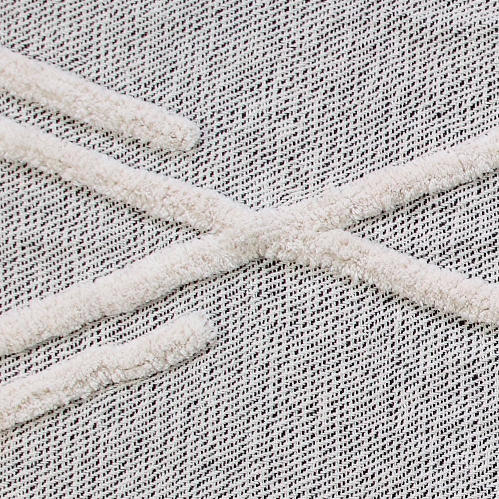 Gray & White 60" x 50" Cotton Knitted Reversible Throw Blanket