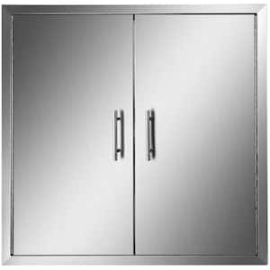 31 in. W x 31 in. H 304 Stainless Steel BBQ Access Door with Paper Towel Holder Outdoor Kitchen Doors for Storage Room