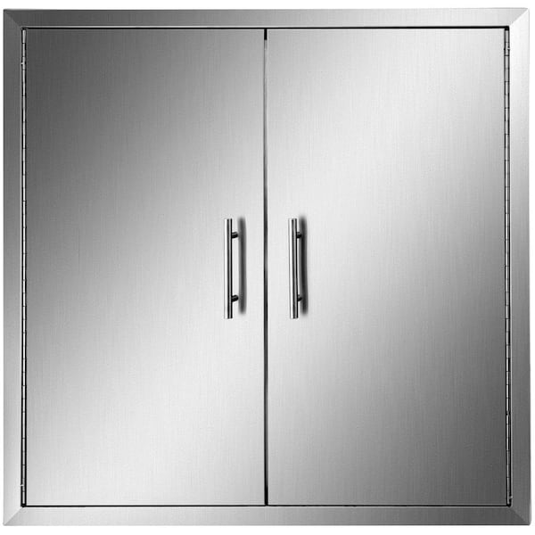 VEVOR 31 in. W x 31 in. H 304 Stainless Steel BBQ Access Door with Paper Towel Holder Outdoor Kitchen Doors for Storage Room