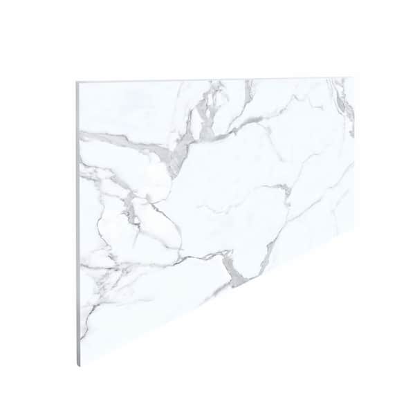 Falkirk Irvine II, 1/8 in. x 2 ft. x 4 ft. White Matte SPC PVC Decorative Wall Paneling, Faux Marble, 4-Pack