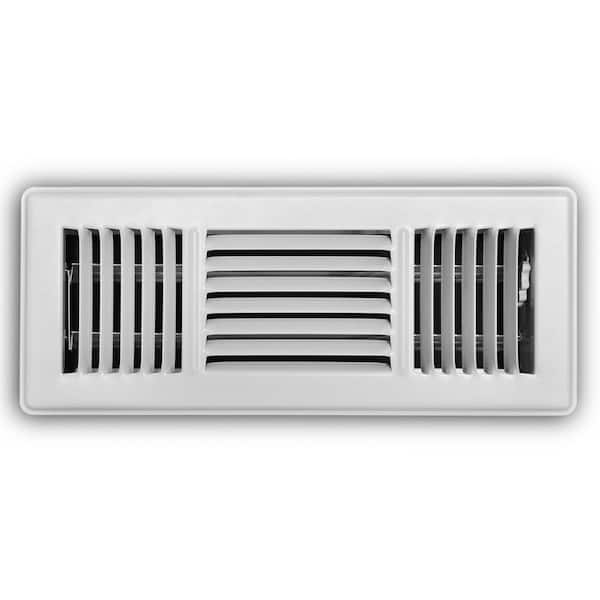Everbilt 12 in. x 4 in. 3-Way Floor Register in White