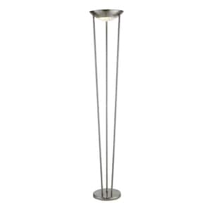 Odyssey 71 in. Satin Steel Tall Floor Lamp