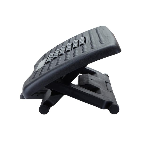 Mind Reader Adjustable Height Ergonomic Foot Rest With Massage Rollers Black for sale online 