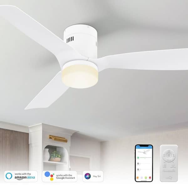 Striver 48 in. Dimmable LED Indoor White Smart Ceiling Fan with Light and Remote, Works with Alexa and Google Home