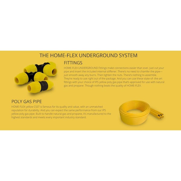 HOME-FLEX 1-1/2 In. IPS DR 11 Underground Yellow Poly Gas Pipe Coupler 18 429 015