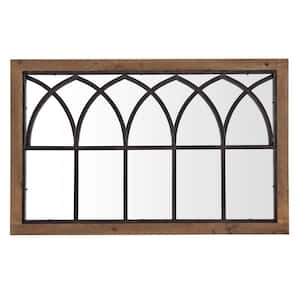 37.5 in. H x 23.5 in. W Rectangular Wood FirsTime & Co. Brown Grand Haven Arch Farmhouse Framed Wall Mirror