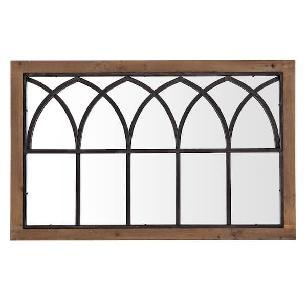 FirsTime & Co. 37.5 in. H x 23.5 in. W Rectangular Wood FirsTime & Co. Brown Grand Haven Arch Farmhouse Framed Wall Mirror