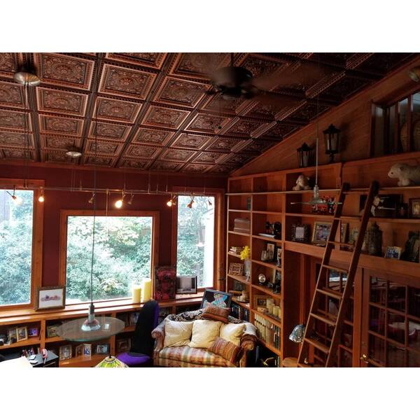 FROM PLAIN TO BEAUTIFUL IN HOURS La Scala Antique Copper 2 Ft. X 2 Ft. PVC Lay-in Or Glue-up - View #7