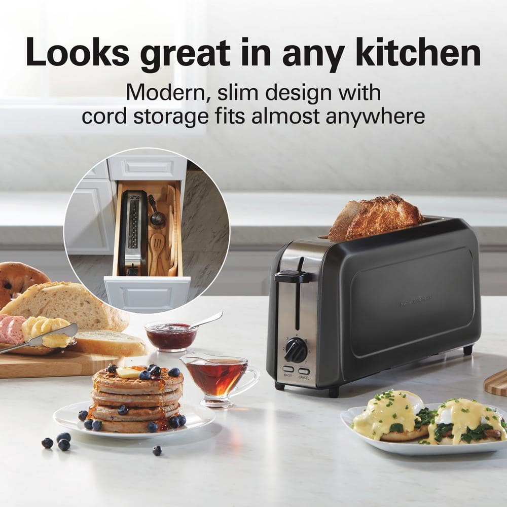 Hamilton Beach Black Stainless Steel Long Slot 2-Slice Toaster